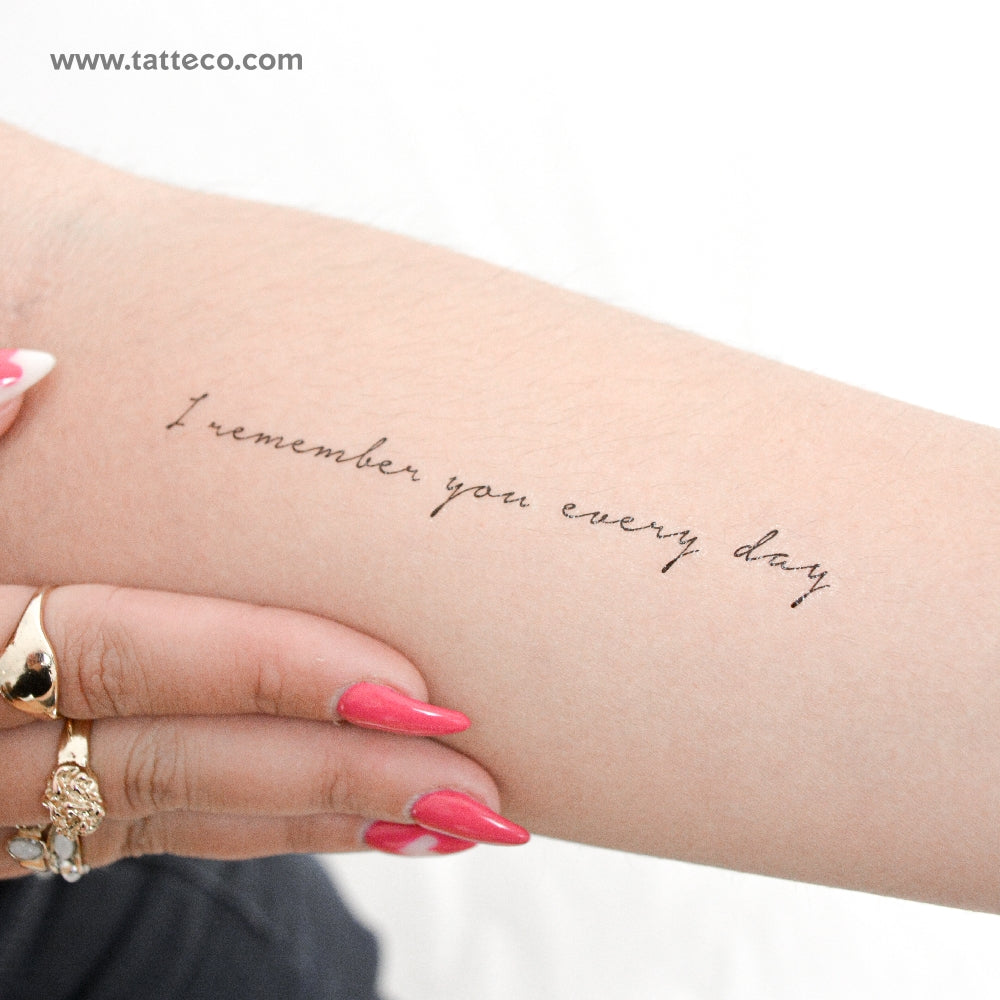 I Remember You Every Day Temporary Tattoo - Set of 3