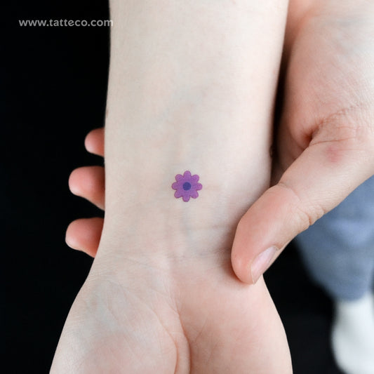 Purple Flower Temporary Tattoo - Set of 3