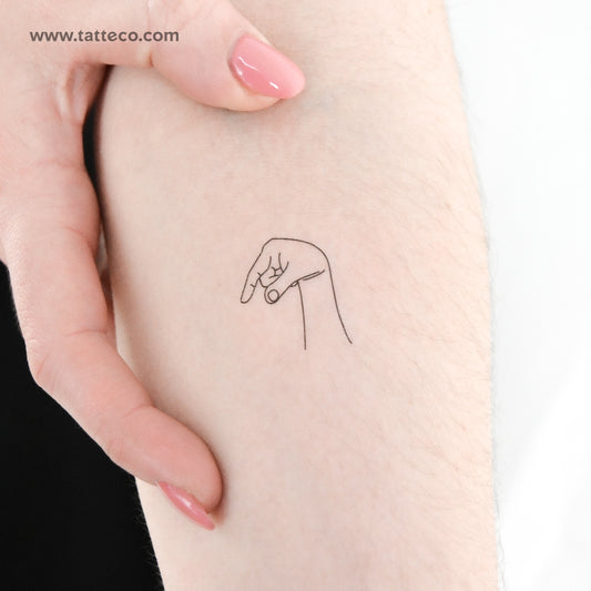 Sign Language Q Temporary Tattoo - Set of 3