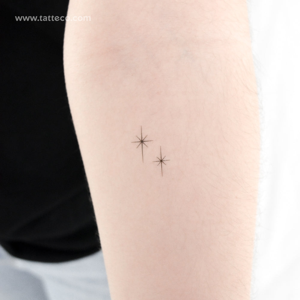 Tatuaje temporal de pareja de estrellas brillantes (juego de 3)
