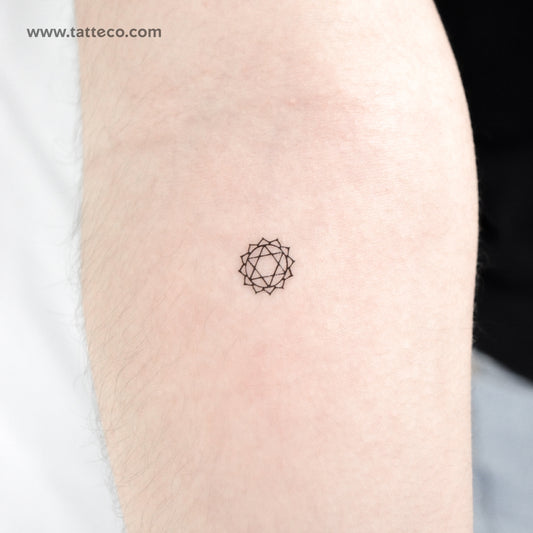 Small Anahata Chakra Temporary Tattoo - Set of 3