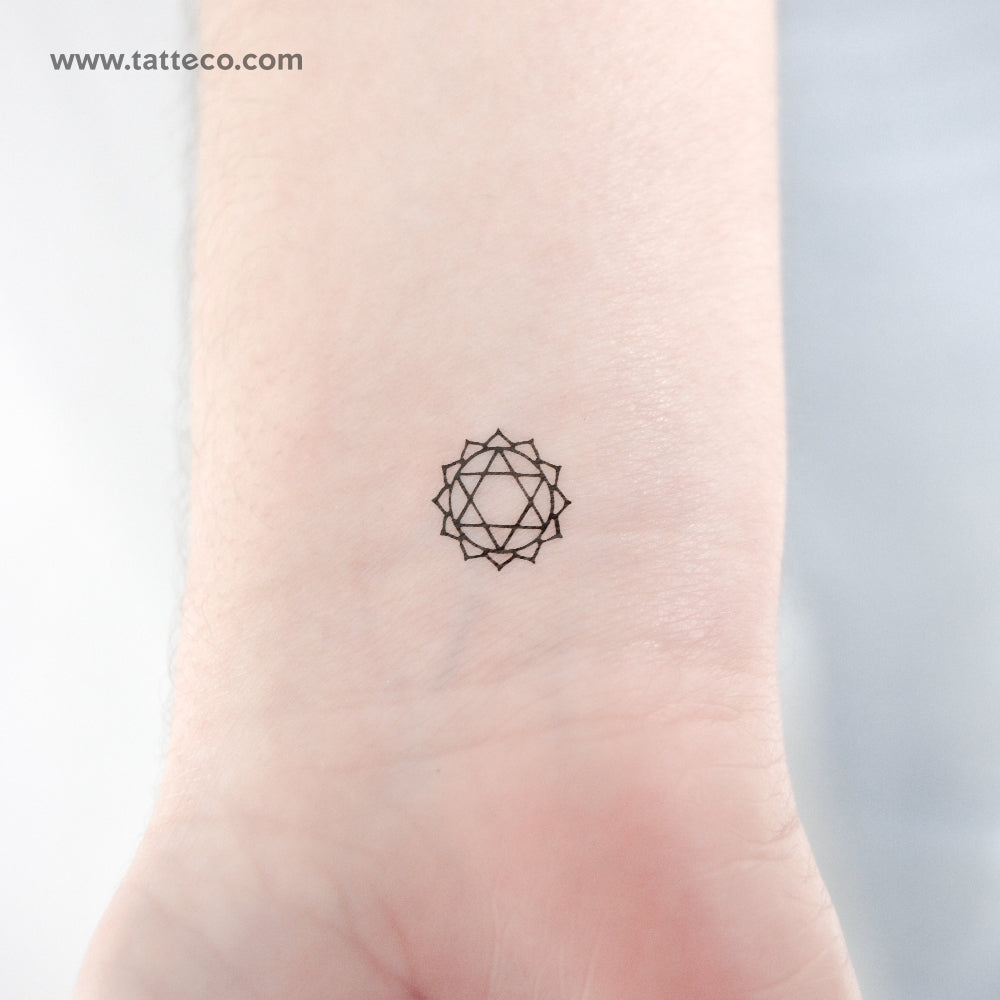 Small Anahata Chakra Temporary Tattoo - Set of 3