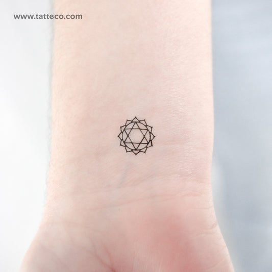 Small Anahata Chakra Temporary Tattoo - Set of 3