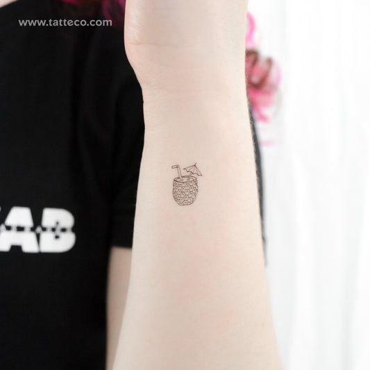 Tiny Piña Colada Temporary Tattoo - Set of 3