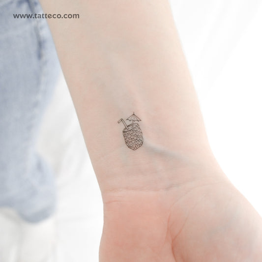Tiny Piña Colada Temporary Tattoo - Set of 3