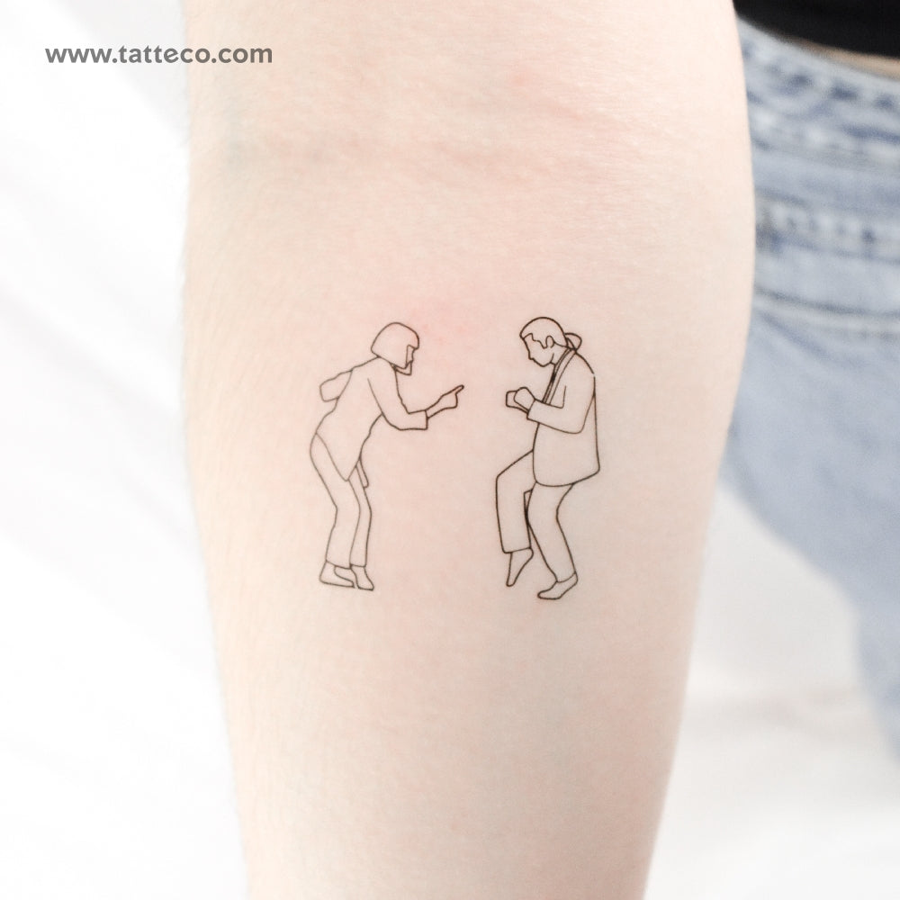 Mia Wallace And Vincent Vega Twist Contest Temporary Tattoo - Set of 3