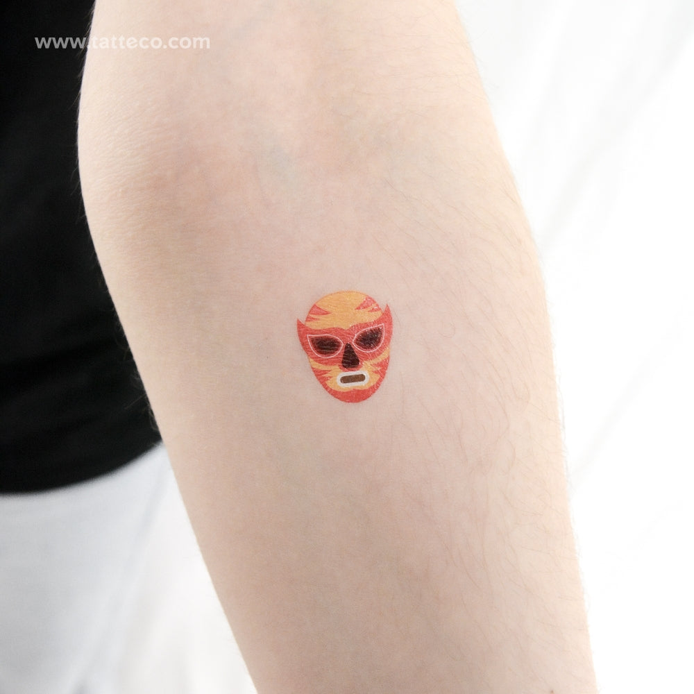 Luchador Mask Temporary Tattoo - Set of 3