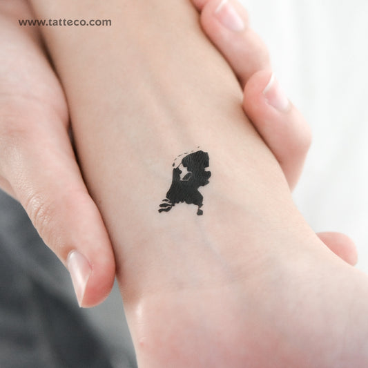 Small Netherlands Map Temporary Tattoo - Set of 3