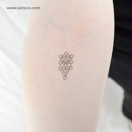 Tatuaje temporal pequeño del Árbol de la Vida de la Cábala (juego de 3)