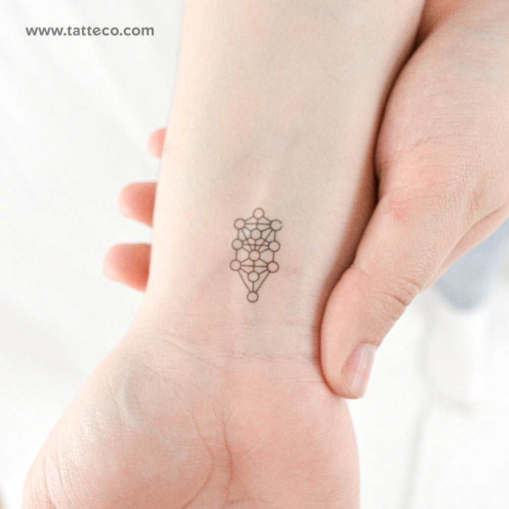 Small Kabbalah Tree Of Life Temporary Tattoo - Set of 3