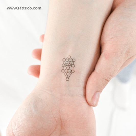 Tatuaje temporal pequeño del Árbol de la Vida de la Cábala (juego de 3)
