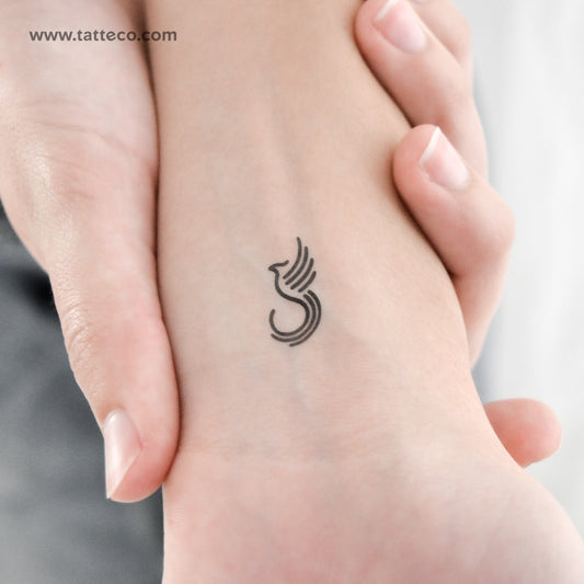 Minimalist Phoenix Temporary Tattoo - Set of 3