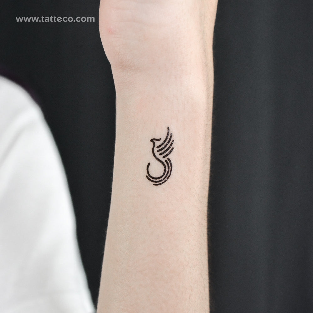 Minimalist Phoenix Temporary Tattoo - Set of 3