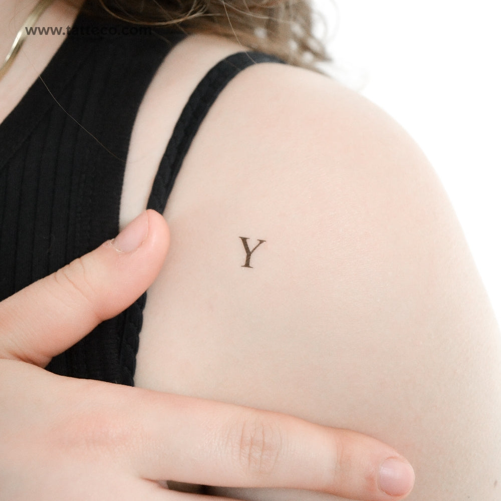Y Serif Capital Letter Temporary Tattoo - Set of 3