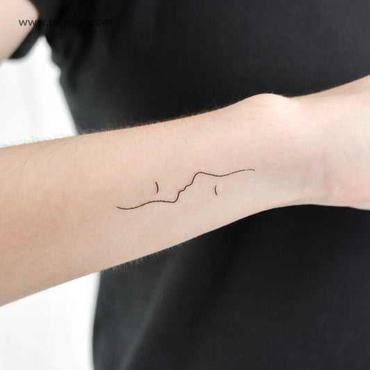 Tatuaje temporal de doble beso - Juego de 3