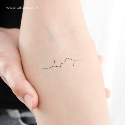 Tatuaje temporal de doble beso - Juego de 3