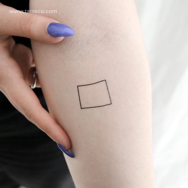 Colorado Map Outline Temporary Tattoo - Set of 3