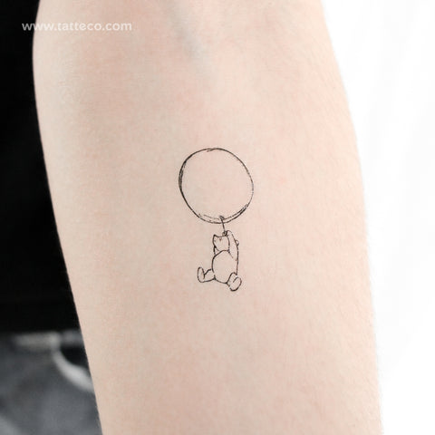 Classic Winnie-the-Pooh And Balloon Temporary Tattoo - Set of 3
