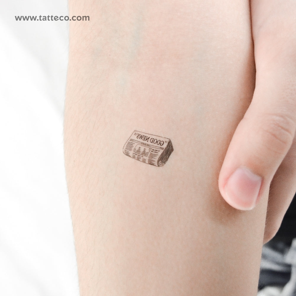 Newspaper Temporary Tattoo - Set of 3