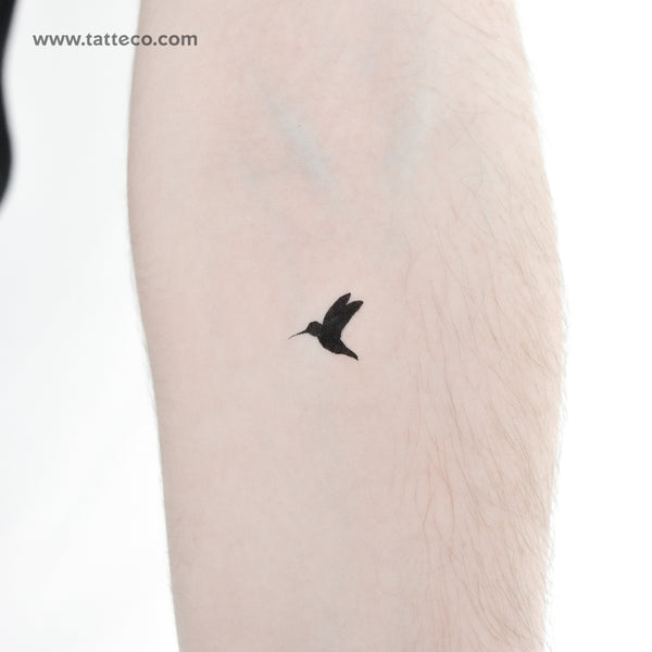 Blackwork Hummingbird Temporary Tattoo - Set of 3