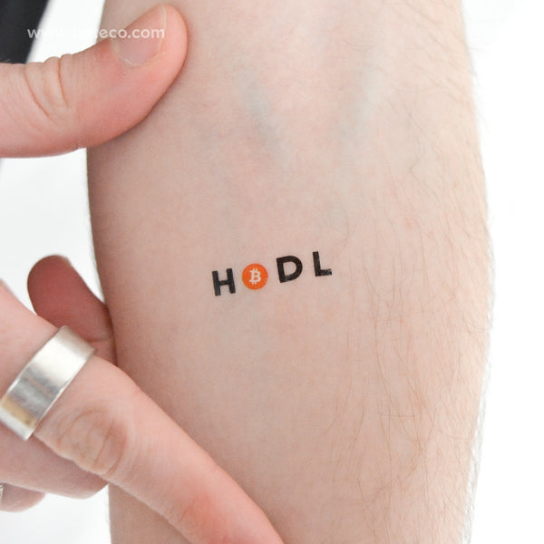 Bitcoin HODL Temporary Tattoo - Set of 3