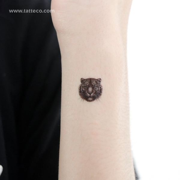 Tiny Tiger Portrait Temporary Tattoo - Set of 3