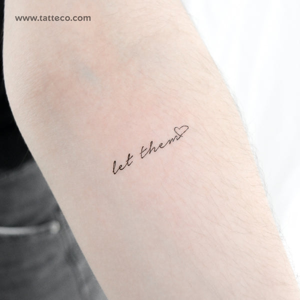 Let Them + Heart Temporary Tattoo - Set of 3