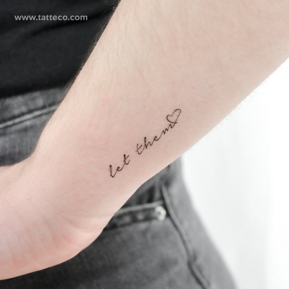 Tatuaje temporal "Let Them + Heart" (juego de 3)