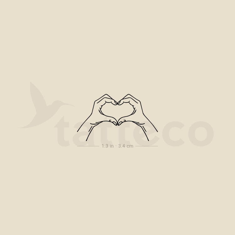 Hands Making Heart Temporary Tattoo - Set of 3