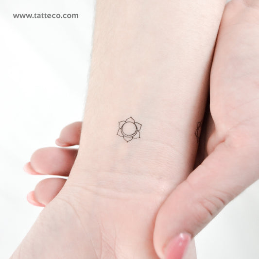 Small Svadhishthana Chakra Temporary Tattoo - Set of 3