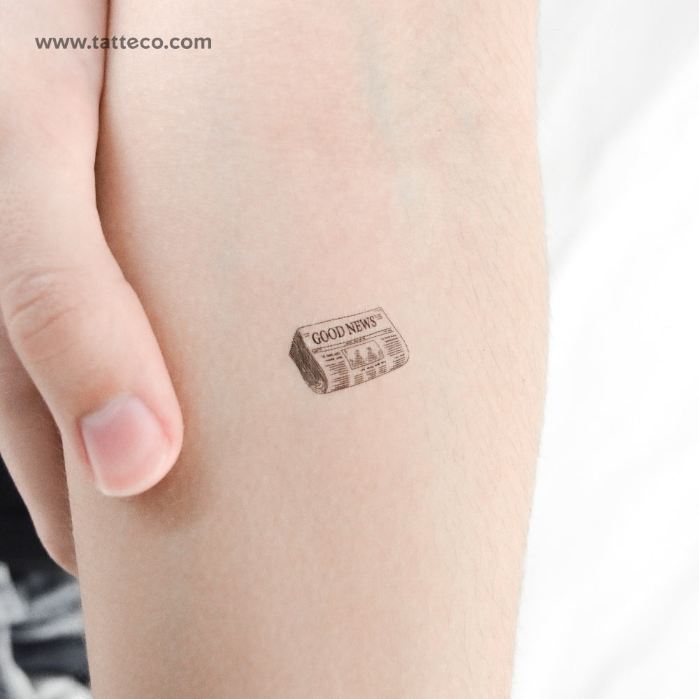 Newspaper Temporary Tattoo - Set of 3