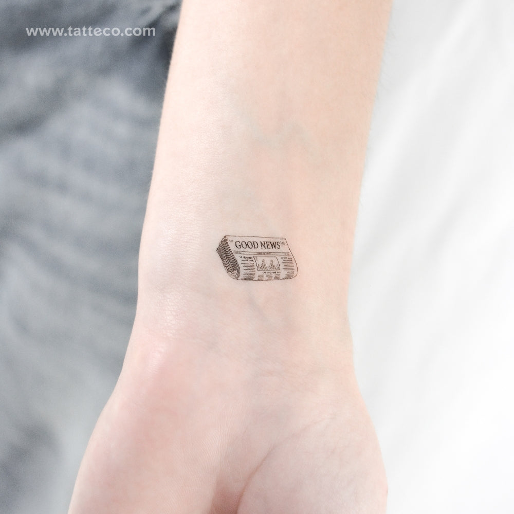 Newspaper Temporary Tattoo - Set of 3