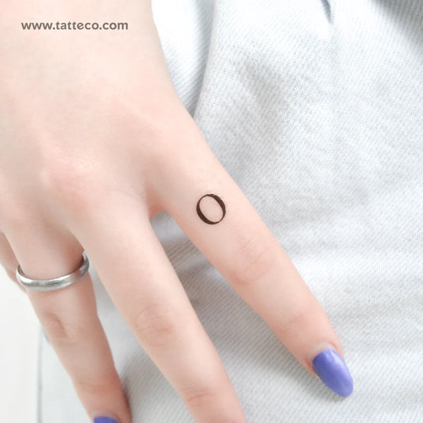 Uppercase Omicron Temporary Tattoo - Set of 3