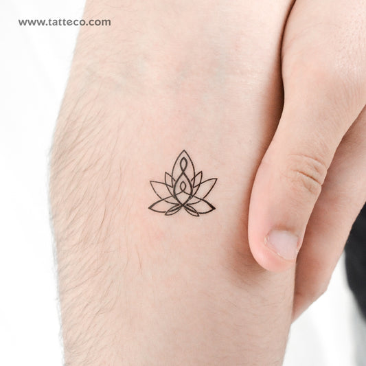 Tatuaje temporal de loto de maternidad minimalista (juego de 3)