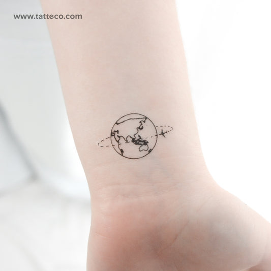 Tatuaje temporal de avión volando por Asia y Oceanía (juego de 3)