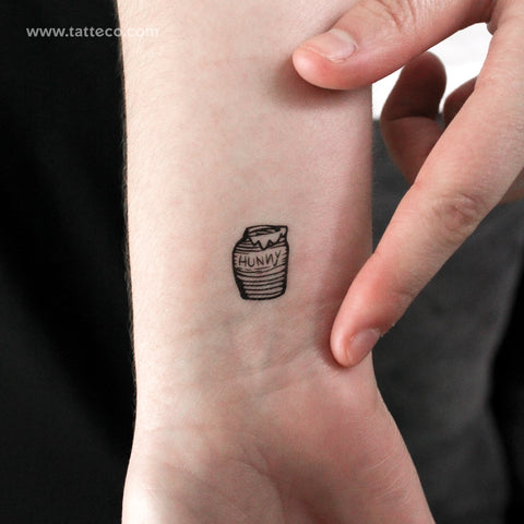 Winnie The Pooh Honey Pot Temporary Tattoo - Set of 3