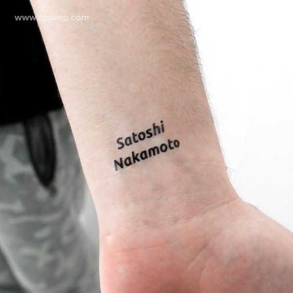 Satoshi Nakamoto Temporary Tattoo - Set of 3