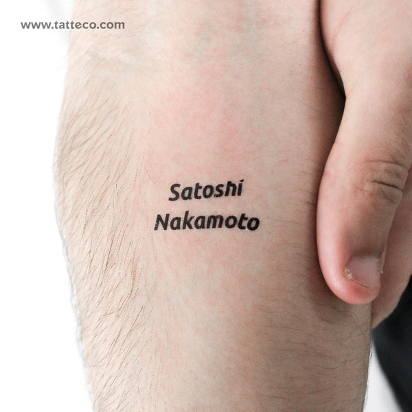 Satoshi Nakamoto Temporary Tattoo - Set of 3