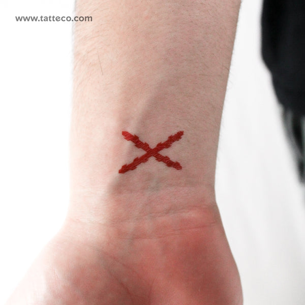 Cross Of Burgundy Temporary Tattoo - Set of 3