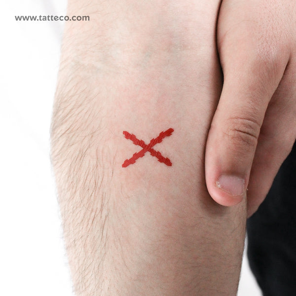 Cross Of Burgundy Temporary Tattoo - Set of 3