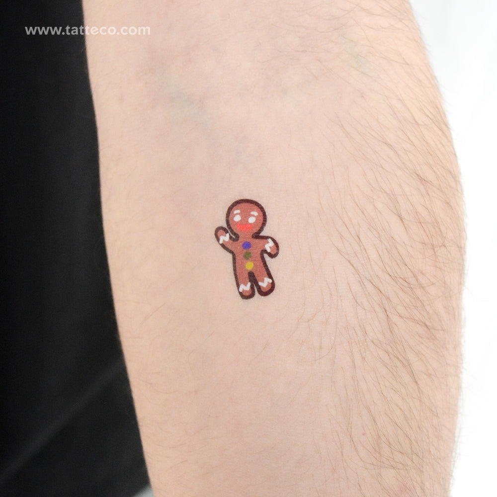 Gingerbread Temporary Tattoo - Set of 3