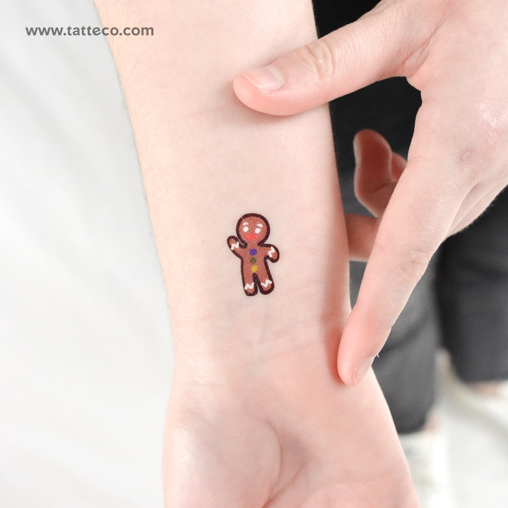 Gingerbread Temporary Tattoo - Set of 3