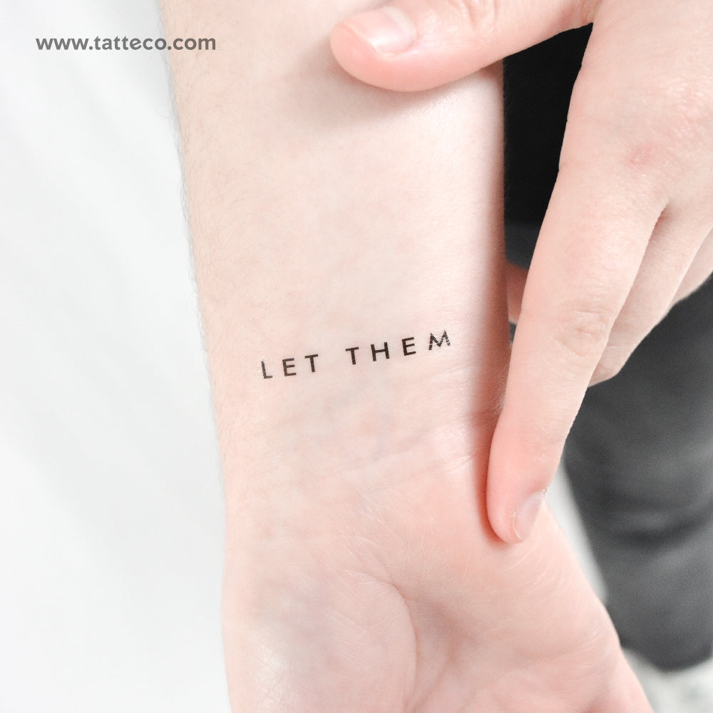 Tatuaje temporal Sans-Serif Let Them - Juego de 3