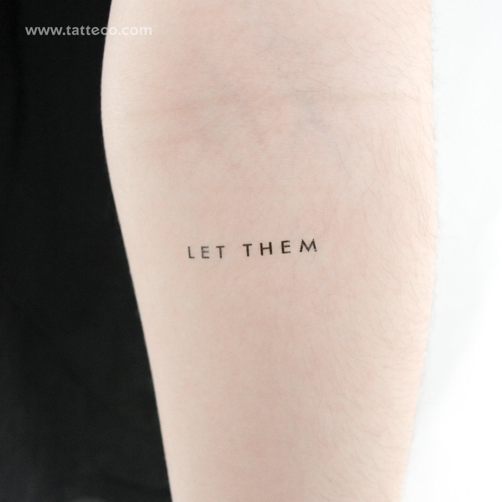 Tatuaje temporal Sans-Serif Let Them - Juego de 3