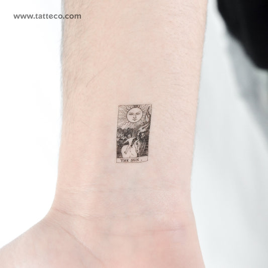 Little The Sun Tarot Card Temporary Tattoo - Set of 3