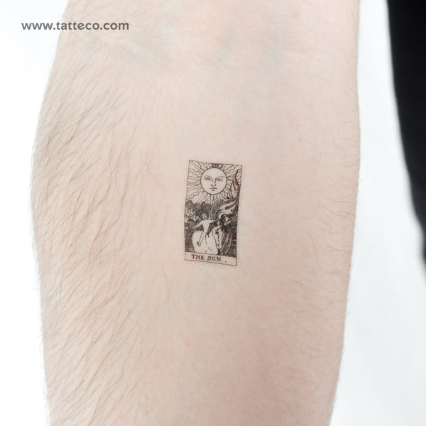 Little The Sun Tarot Card Temporary Tattoo - Set of 3
