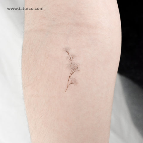 Small Watercolor Baby's Breath Temporary Tattoo - Set of 3