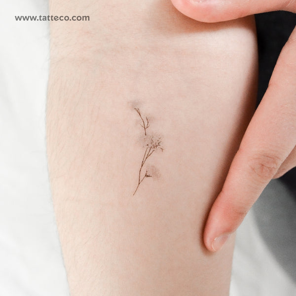 Small Watercolor Baby's Breath Temporary Tattoo - Set of 3