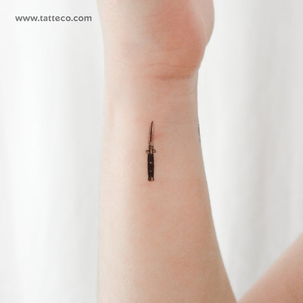 Stiletto Automatic Knife Temporary Tattoo - Set of 3