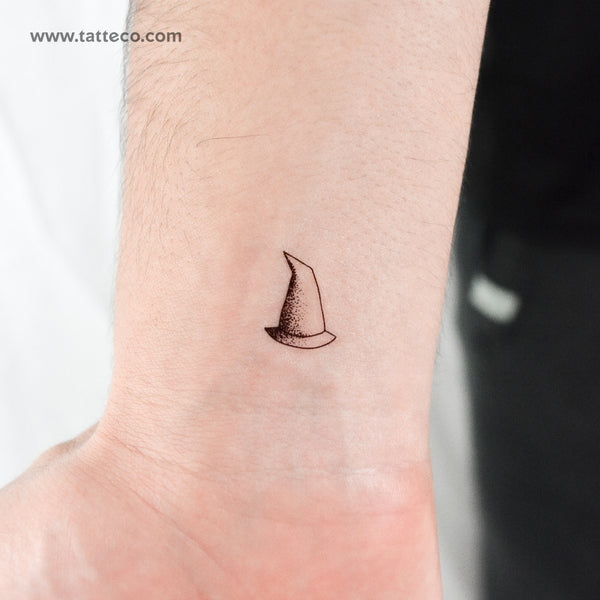 Dotwork Witch Hat Temporary Tattoo - Set of 3